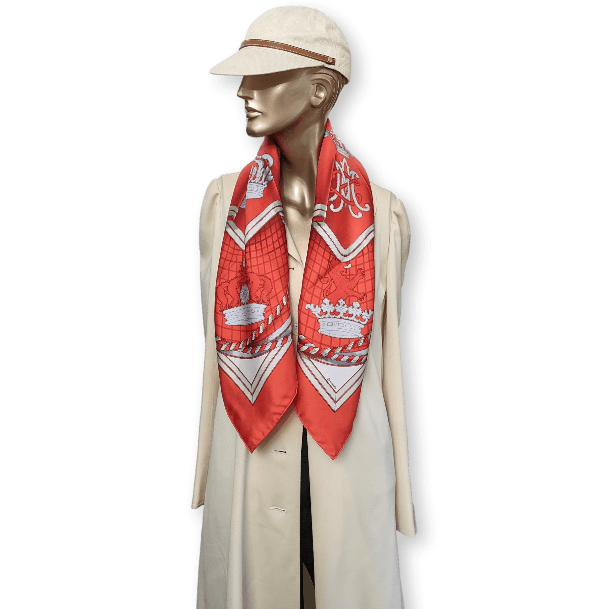 HERMES - 1998 Societe Suisse France 100th Anniversary - Henri d’Origny - Twill Silk Scarf 90 cm