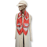 HERMES - 1998 Societe Suisse France 100th Anniversary - Henri d’Origny - Twill Silk Scarf 90 cm