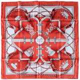 HERMES - 1998 Societe Suisse France 100th Anniversary - Henri d’Origny - Twill Silk Scarf 90 cm