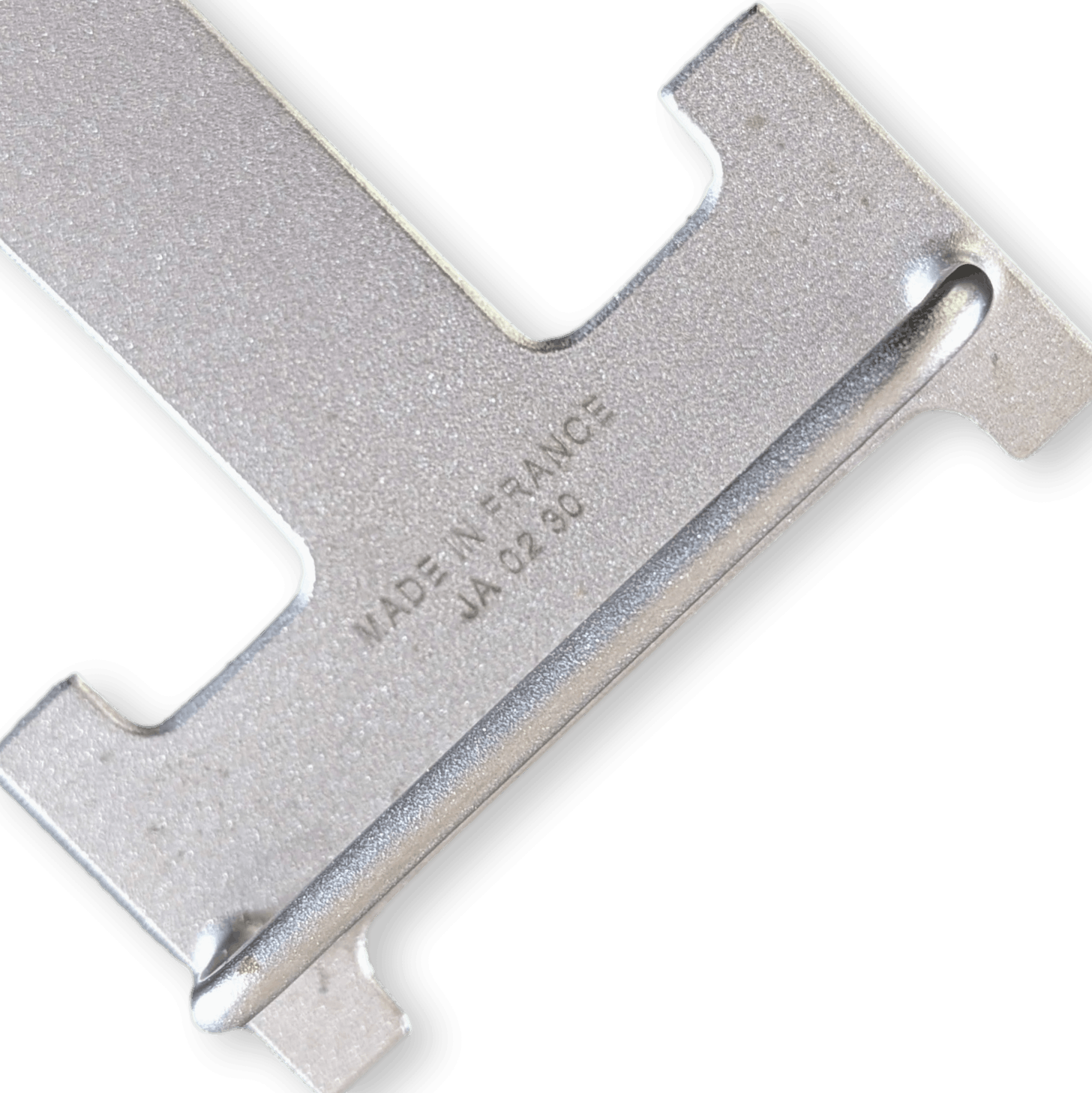 HERMES H Belt Buckle 32 mm Shiny Silver Plated New in Pochette