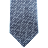 HERMES H Grey Twill Silk Classic Tie 9 cm