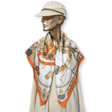 HERMES Harnais de Coeur Twill 90 Scarf 