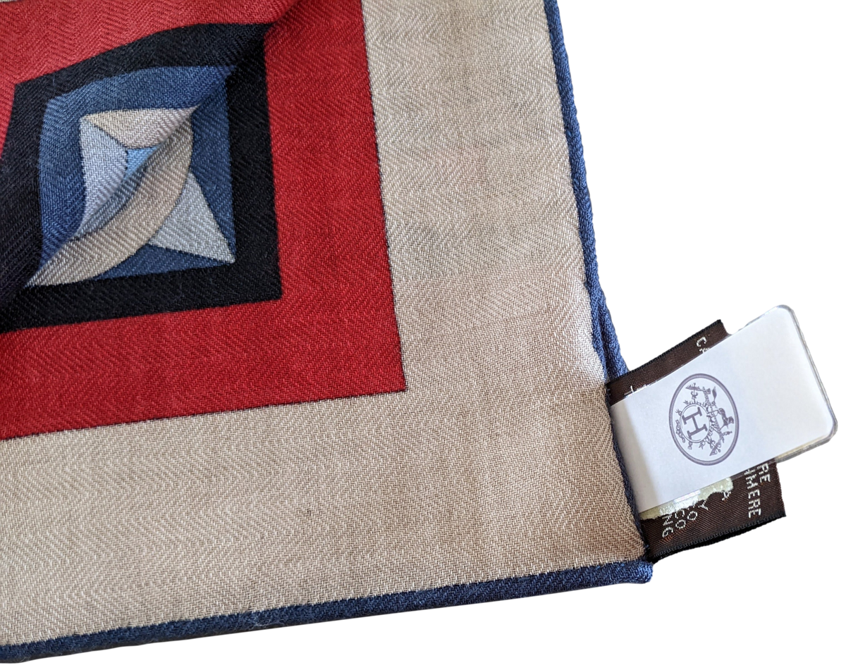 HERMES HARNAIS EN ROSACE [Jutta41] Cashmere Shawl 140 x 140 cm