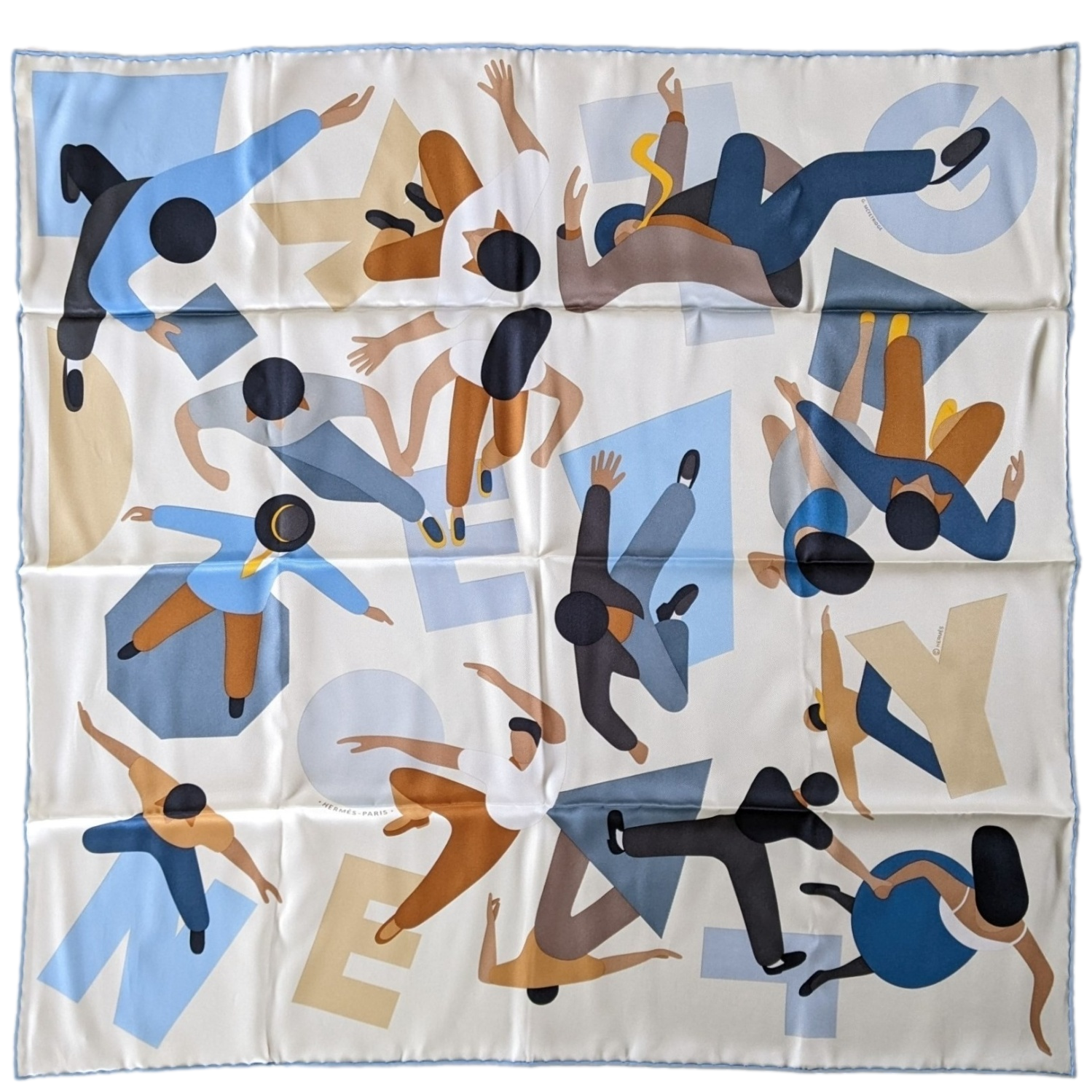 HERMES HOMMAGE A GENE KELLY [D1023.9] Vintage Silk Scarf 70 x 70 cm