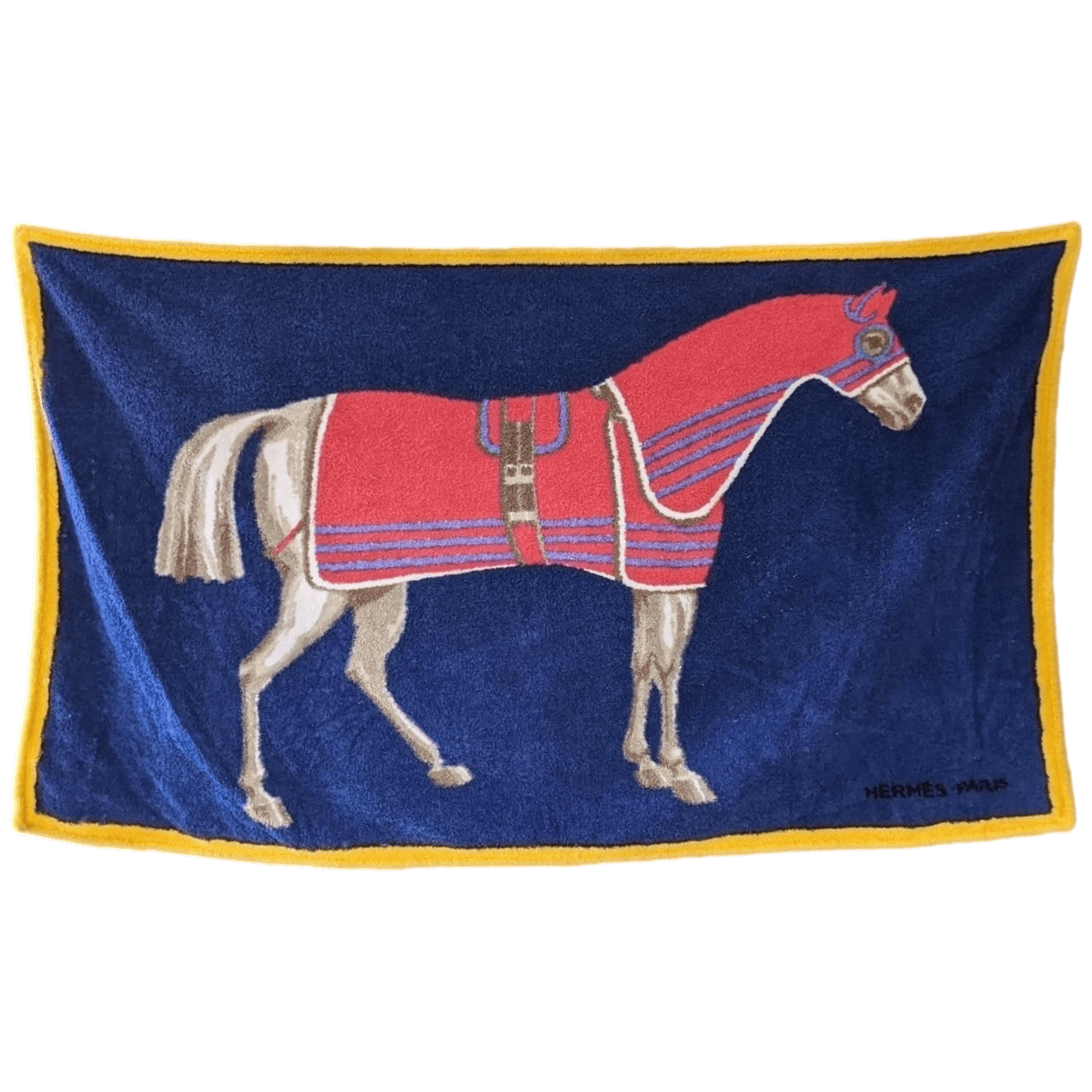 HERMES Horse Couverture Terry  Beach Towel GM