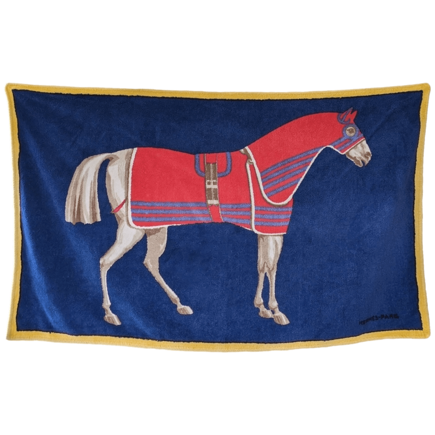 HERMES Horse Couverture Terry  Beach Towel GM