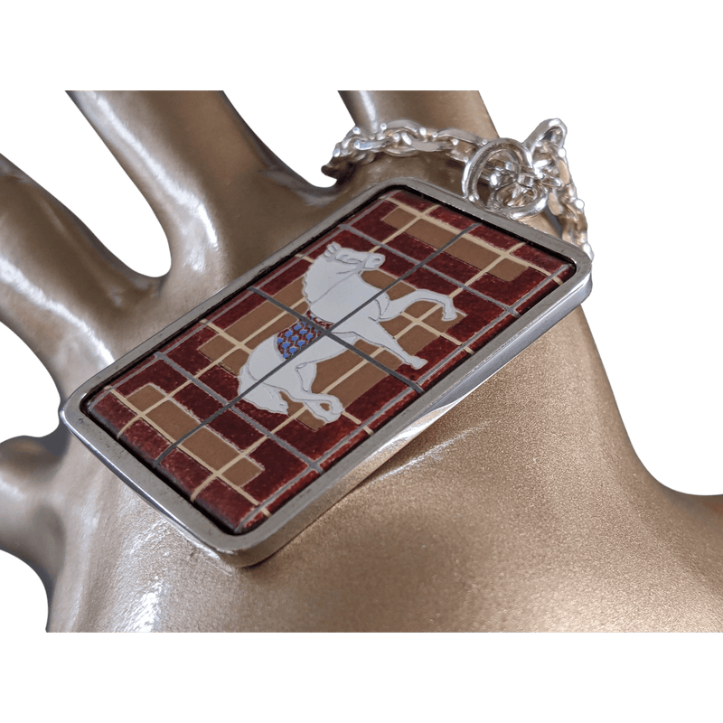 HERMES Rare Vintage Horse Enamel Keyring Porte-Clefs 