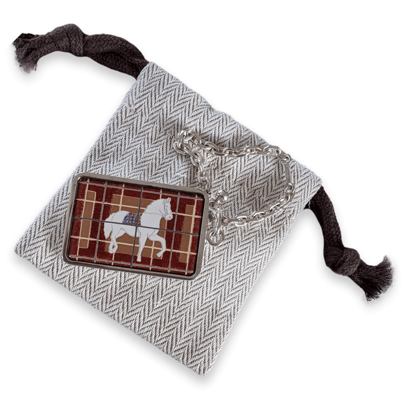 HERMES Rare Vintage Horse Enamel Keyring Porte-Clefs 