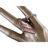 HERMES Rare Vintage Horse Enamel Keyring Porte-Clefs 