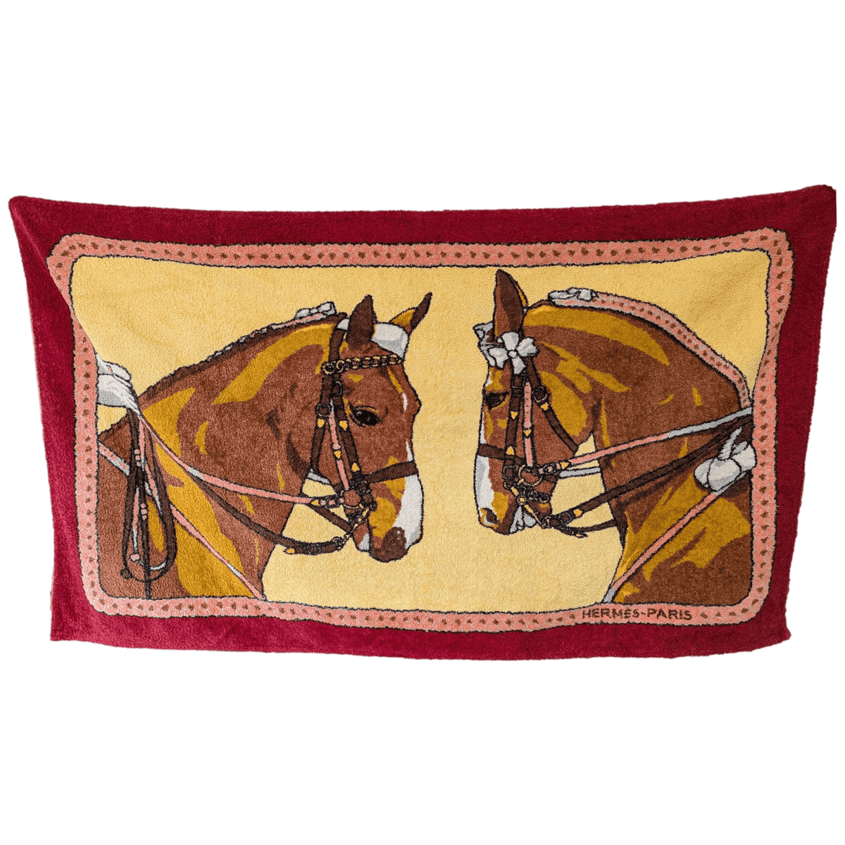 HERMES Horses Beach Towel GM 90 x 150 cm Pristine