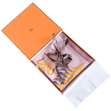 HERMES Pink Index Bromeliaceae Twill Silk Scarf Carre 90 x 90 cm