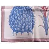 HERMES Pink Index Bromeliaceae Twill Silk Scarf Carre 90 x 90 cm