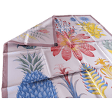 HERMES Pink Index Bromeliaceae Twill Silk Scarf Carre 90 x 90 cm