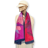 HERMES Iris Arc-en-Ciel Mousseline Silk Chiffon Shawl 140 Fuchsia Bleu Rose New in Box