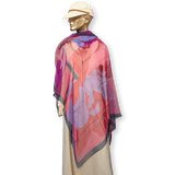 HERMES Iris Arc-en-Ciel Mousseline Silk Chiffon Shawl 140 Fuchsia Bleu Rose New in Box