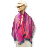 HERMES Iris Arc-en-Ciel Mousseline Silk Chiffon Shawl 140 Fuchsia Bleu Rose New in Box