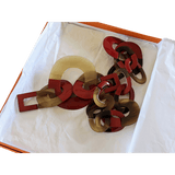 HERMES Isidore Horn and Red Lacquer Statement Necklace