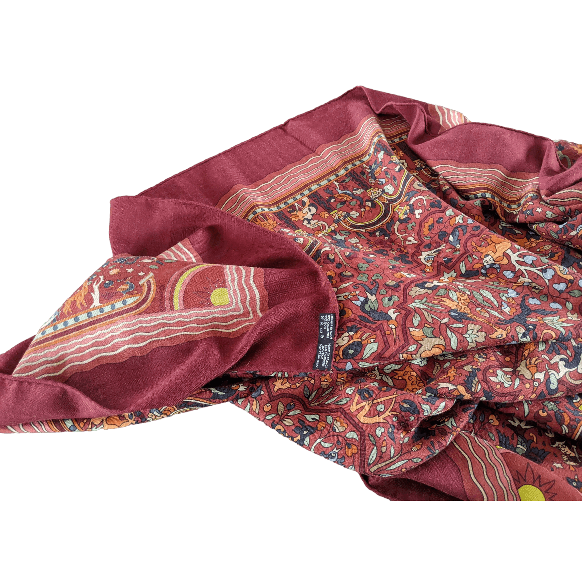 HERMES Jardins d'Armenie by Karen Petrossian Cashmere Shawl 140 x 140 cm
