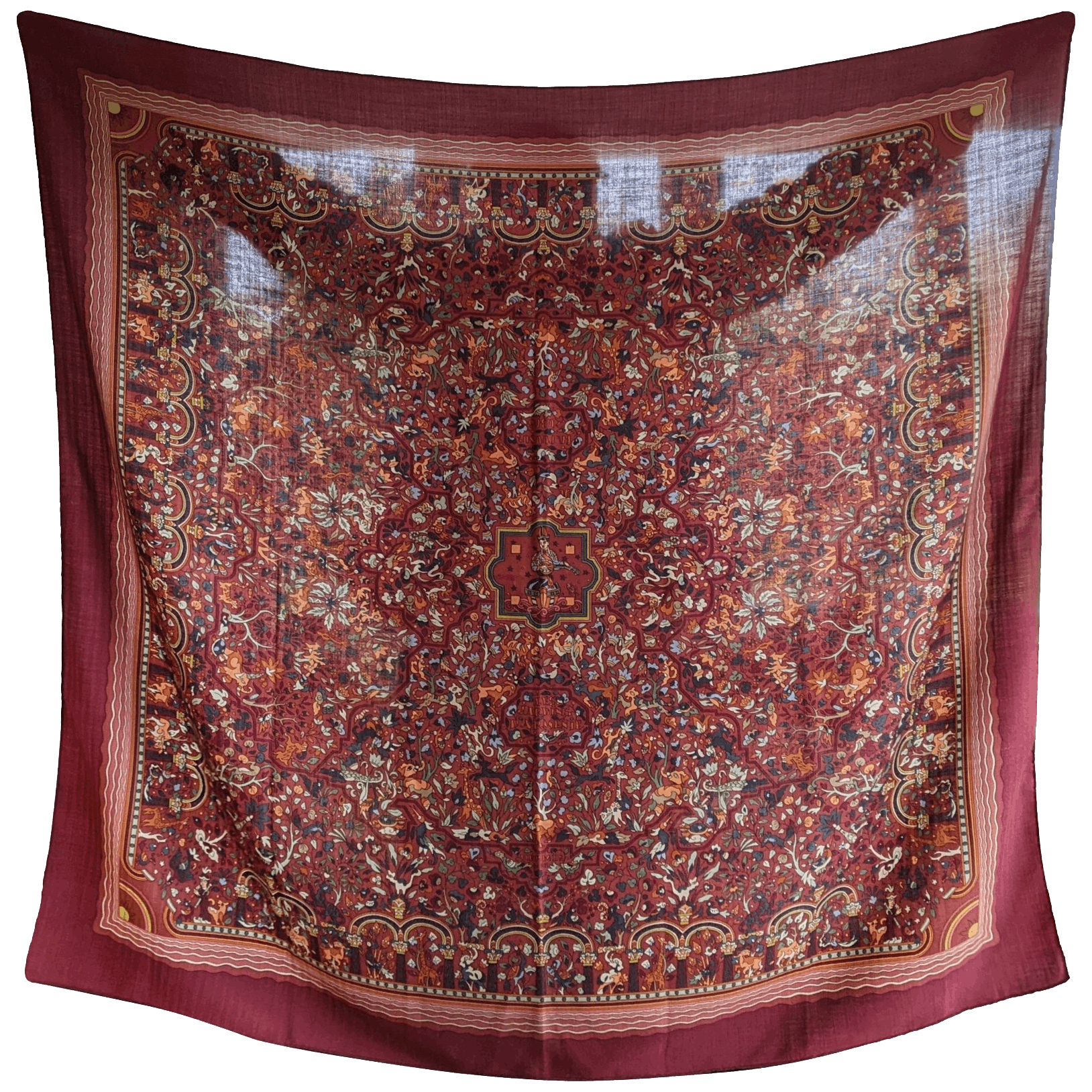 HERMES Jardins d'Armenie by Karen Petrossian Cashmere Shawl 140 x 140 cm