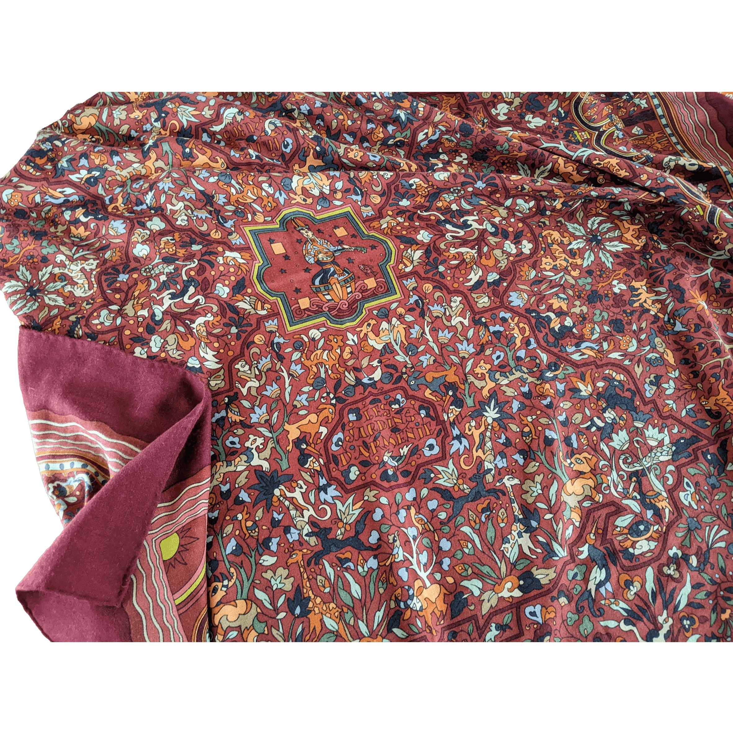 HERMES Jardins d'Armenie by Karen Petrossian Cashmere Shawl 140 x 140 cm