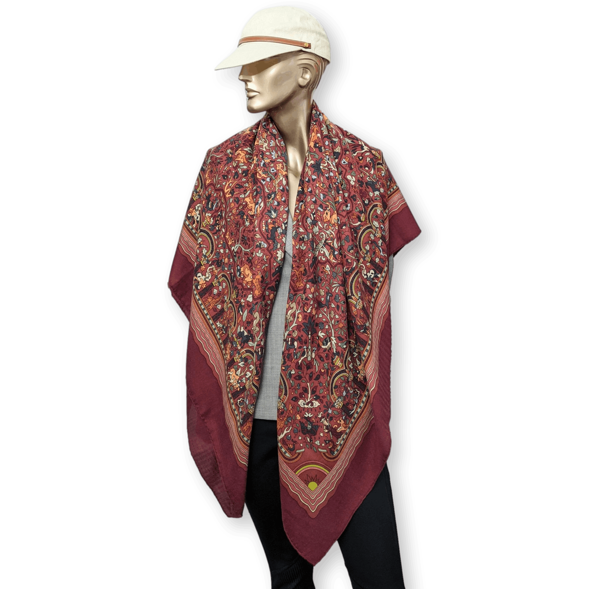 HERMES Jardins d'Armenie by Karen Petrossian Cashmere Shawl 140 x 140 cm