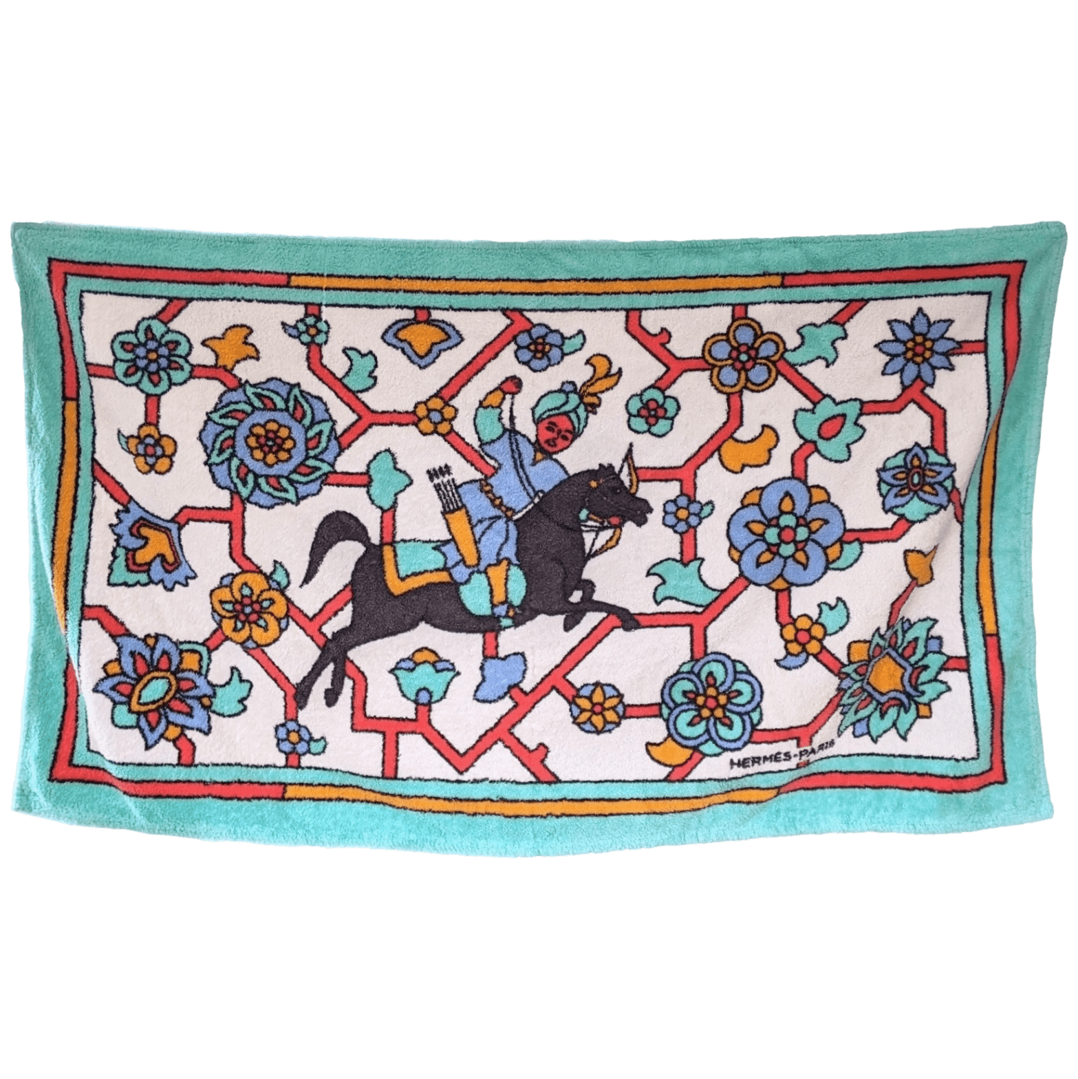 HERMES Jardins  d'Armenie Tapis de Plage Terry Beach Towel 90 x 150 cm