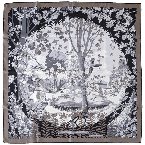 HERMES 2009 Jardins de la Nouvelle Angleterre Silk Scarf 90 x 90 cm