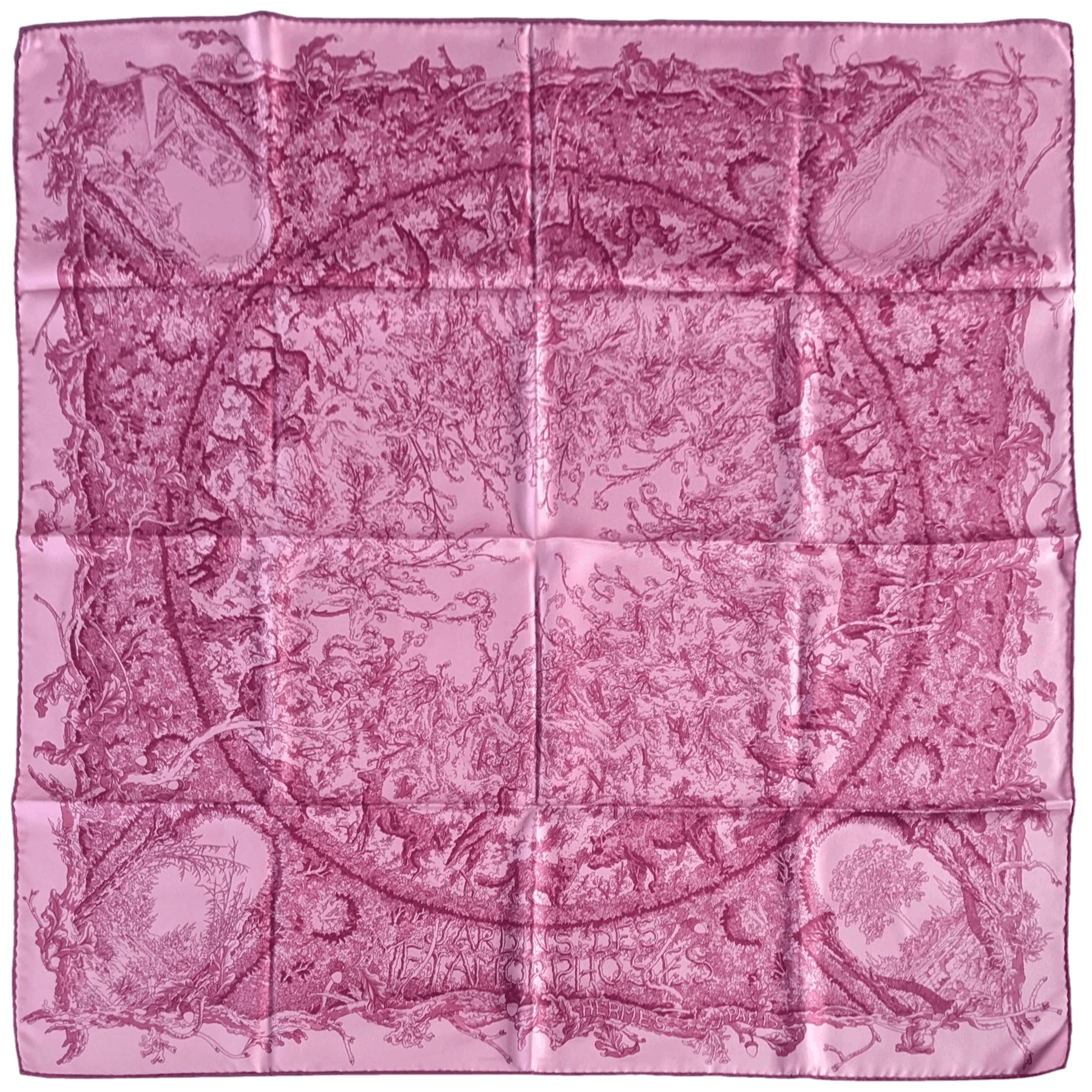 HERMES 2010 Jardins des Metamorphoses by Francoise Houtin Twill Silk Scarf 90 X 90 CM