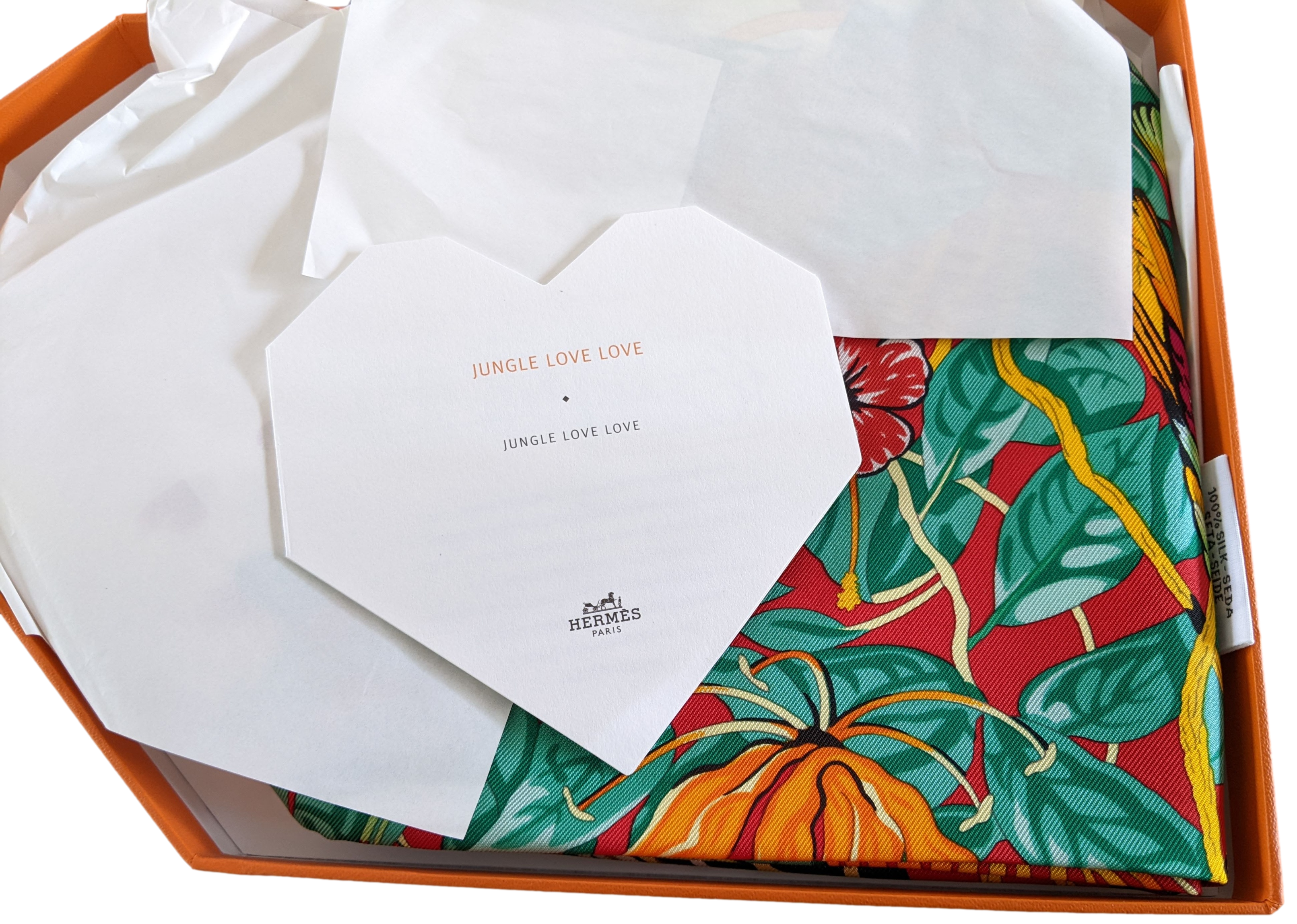 HERMES JUNGLE LOVE LOVE Special Issue by Robert Dallet Twill 90 x 90 cm