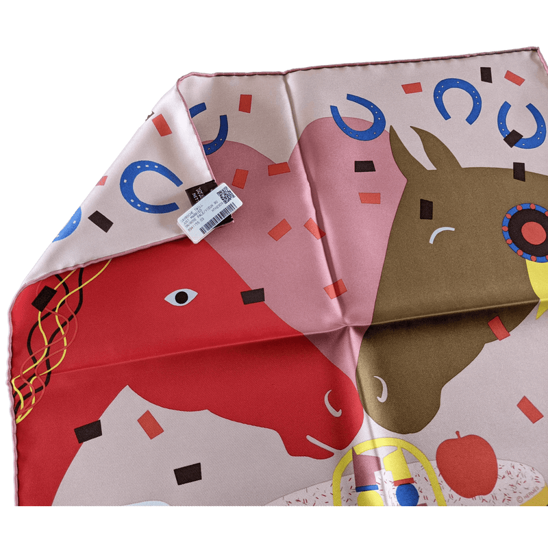 HERMES Just Married Twill Silk Gavroche Scarf 45 x 45 cm