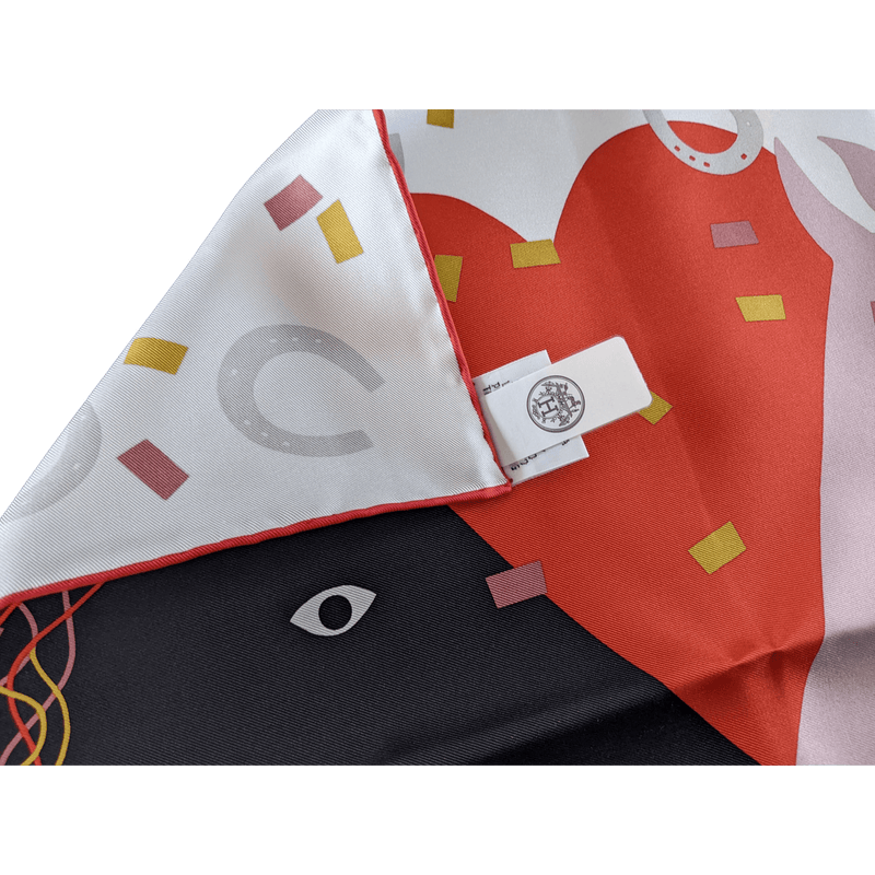 HERMES Just Married Twill Silk Gavroche Scarf 45 x 45 cm