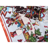 HERMES 1992 Kachinas by Kermit Oliver Twill Silk Scarf 90 x 90 cm