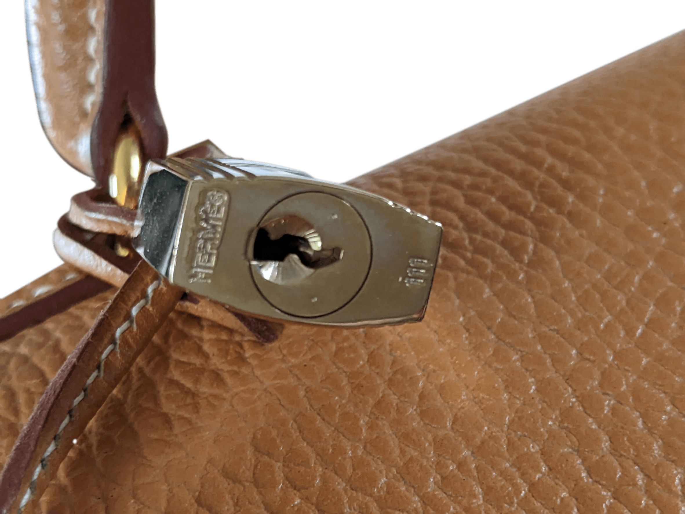 HERMES 1997 KELLY 28 Natural Veau Ardennes in Exceptional Condition GHW