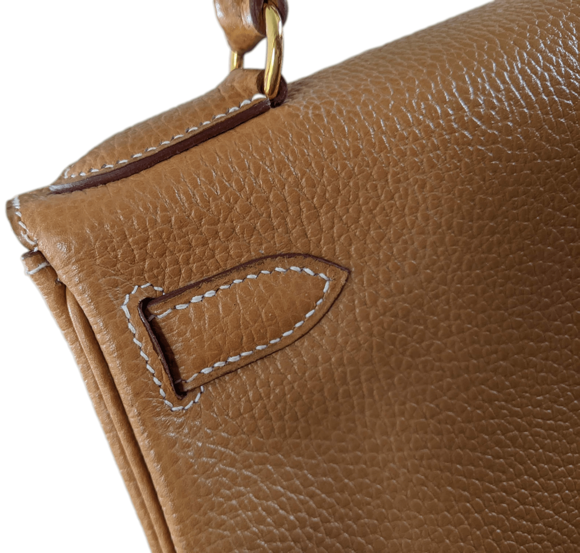 HERMES 1997 KELLY 28 Natural Veau Ardennes in Exceptional Condition GHW