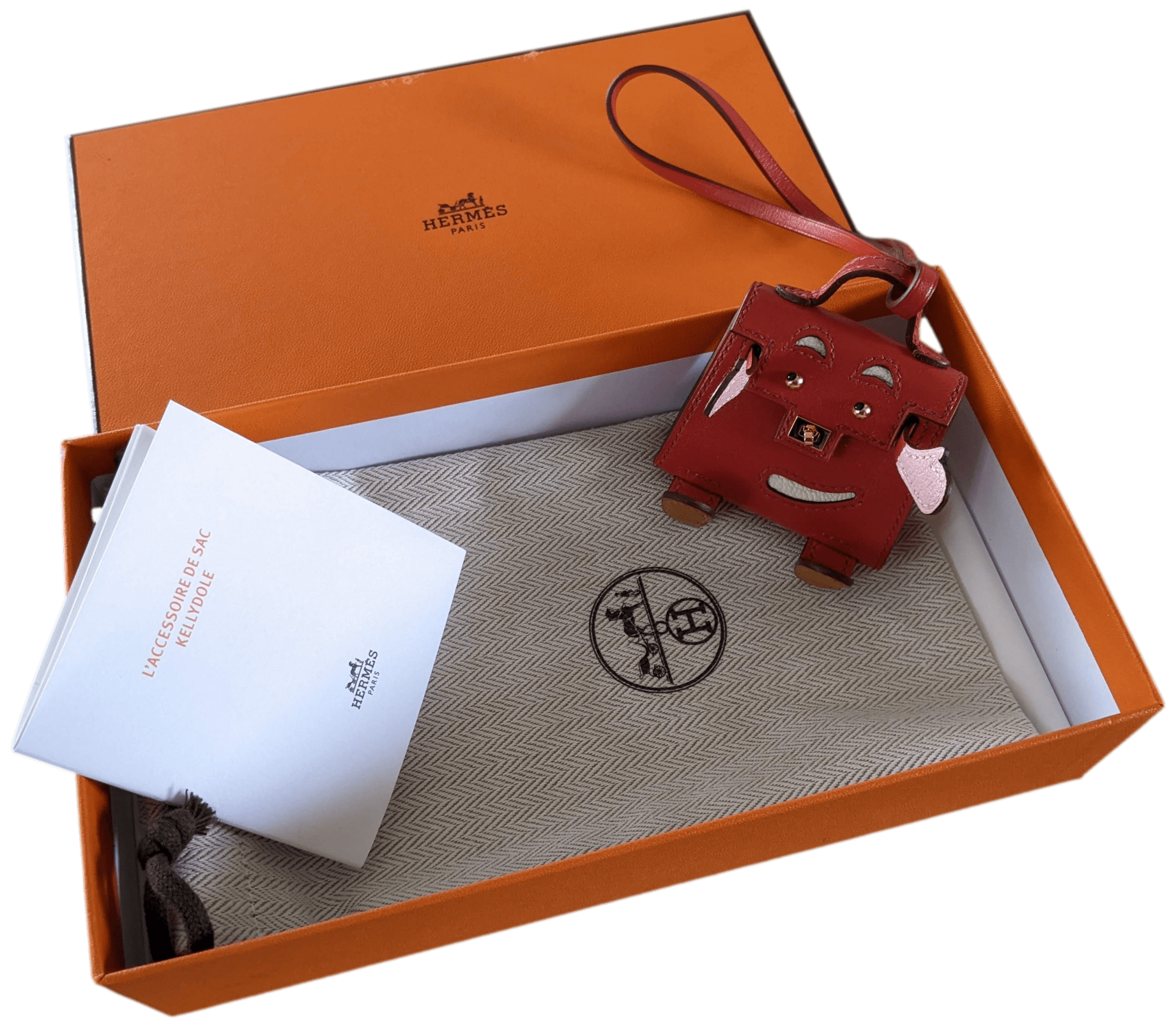HERMES KELLYDOLE Limited Veau Tadelakt Bag Charm