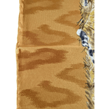 HERMES 1990's Gold Kenya by Robert Dallet Jacquard Twill Silk Scarf 90 x 90 cm