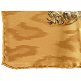 HERMES 1990's Gold Kenya by Robert Dallet Jacquard Twill Silk Scarf 90 x 90 cm