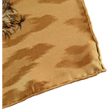 HERMES 1990's Gold Kenya by Robert Dallet Jacquard Twill Silk Scarf 90 x 90 cm