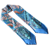 HERMES 2010 Blue La Charmante aux Animaux by Annie Faivre Twill Silk Scarf 90 x 90 cm
