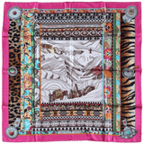 HERMES 2009 Pink La Femme aux Semelles de Vent by Aline Honore Twill 90 x 90 cm