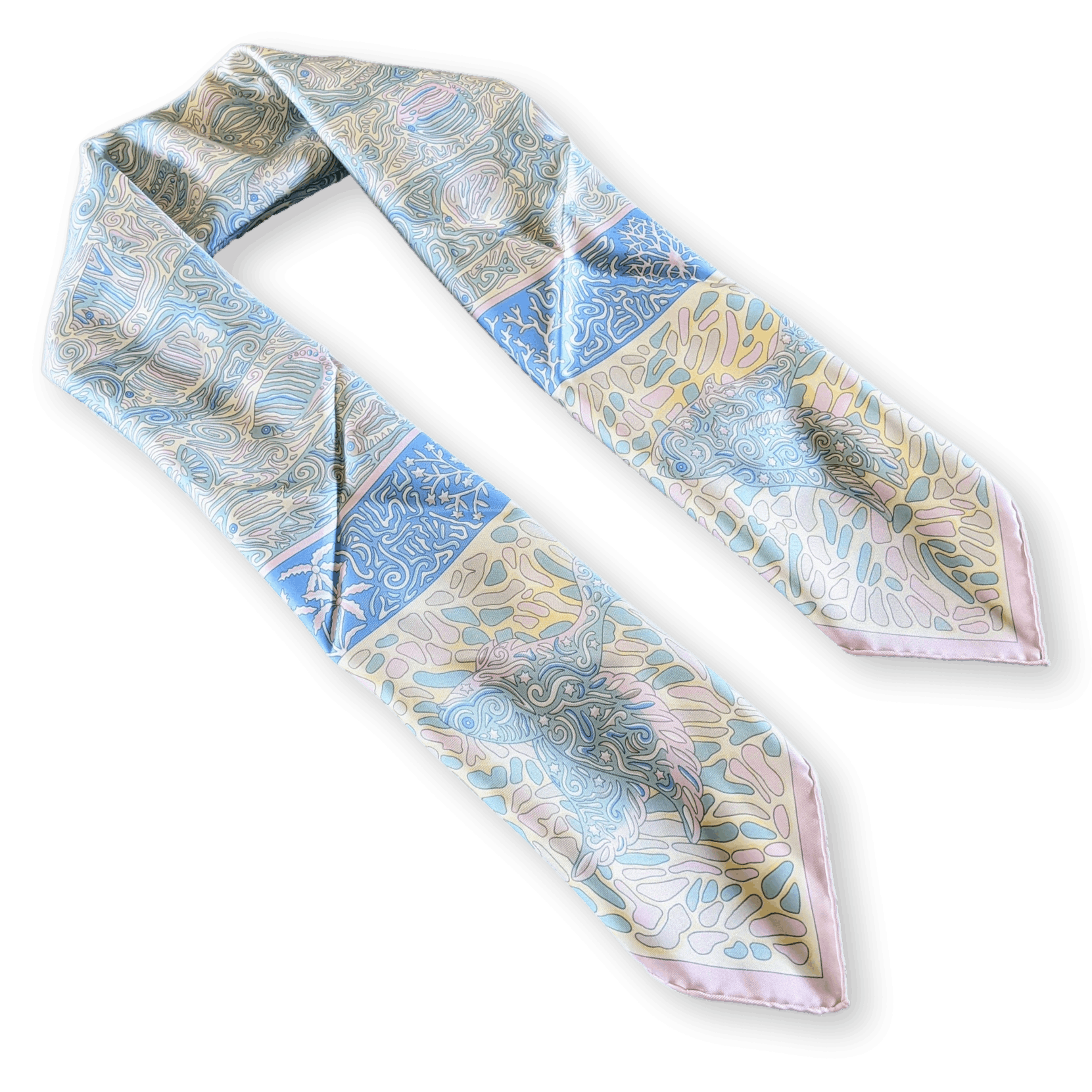 HERMES La Legende du Poisson Corail Twill 90 Scarf