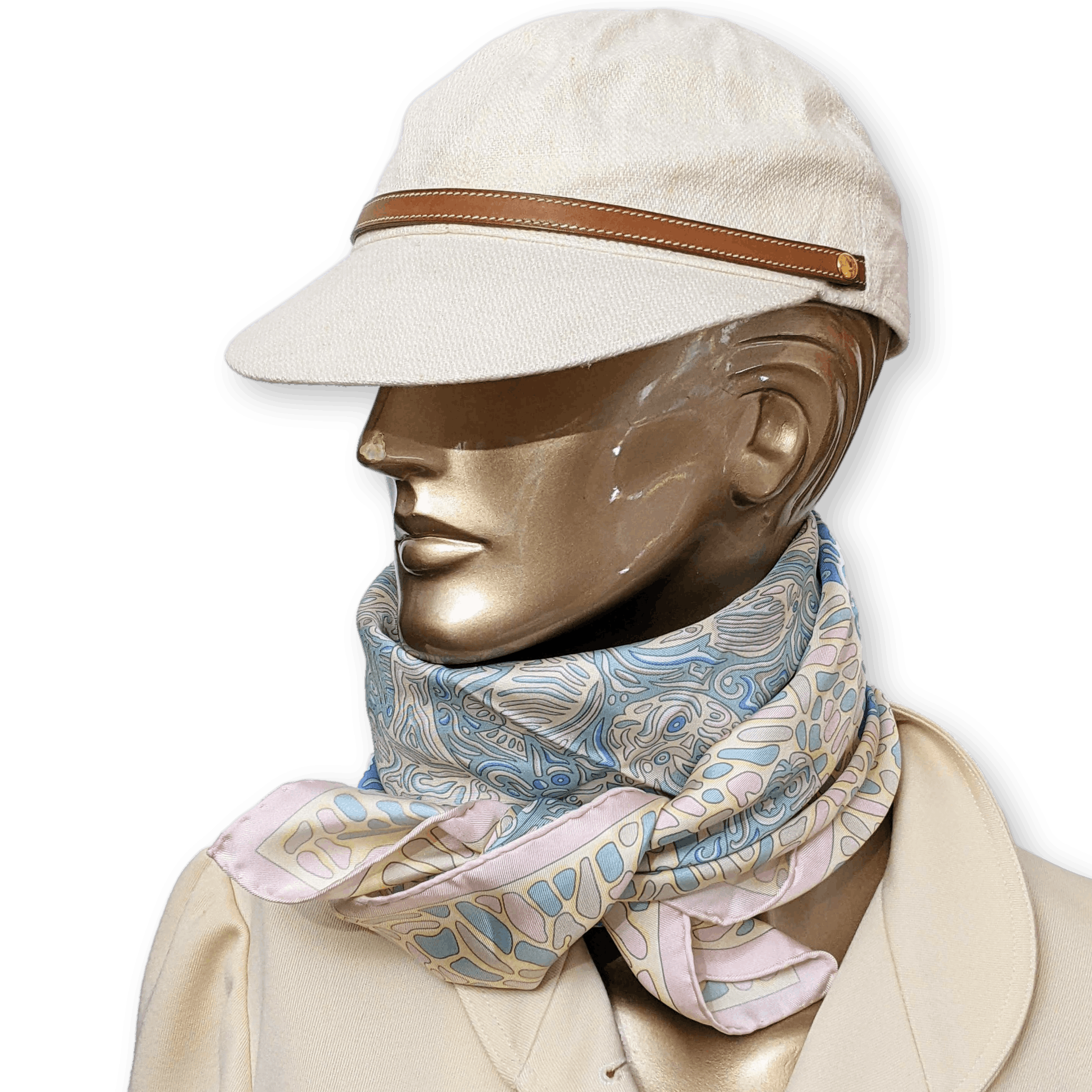 HERMES La Legende du Poisson Corail Twill 90 Scarf