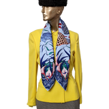 Produits Hermes Bleu Ciel/Bleu Jean " La Marche du Zambeze " by Ardmore Artists Twill 90cm,
