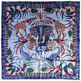 Produits Hermes Bleu Ciel/Bleu Jean " La Marche du Zambeze " by Ardmore Artists Twill 90cm,