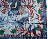 Produits Hermes Bleu Ciel/Bleu Jean " La Marche du Zambeze " by Ardmore Artists Twill 90cm,
