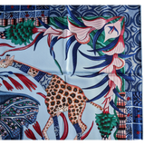 Produits Hermes Bleu Ciel/Bleu Jean " La Marche du Zambeze " by Ardmore Artists Twill 90cm,