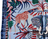 Produits Hermes Bleu Ciel/Bleu Jean " La Marche du Zambeze " by Ardmore Artists Twill 90cm,