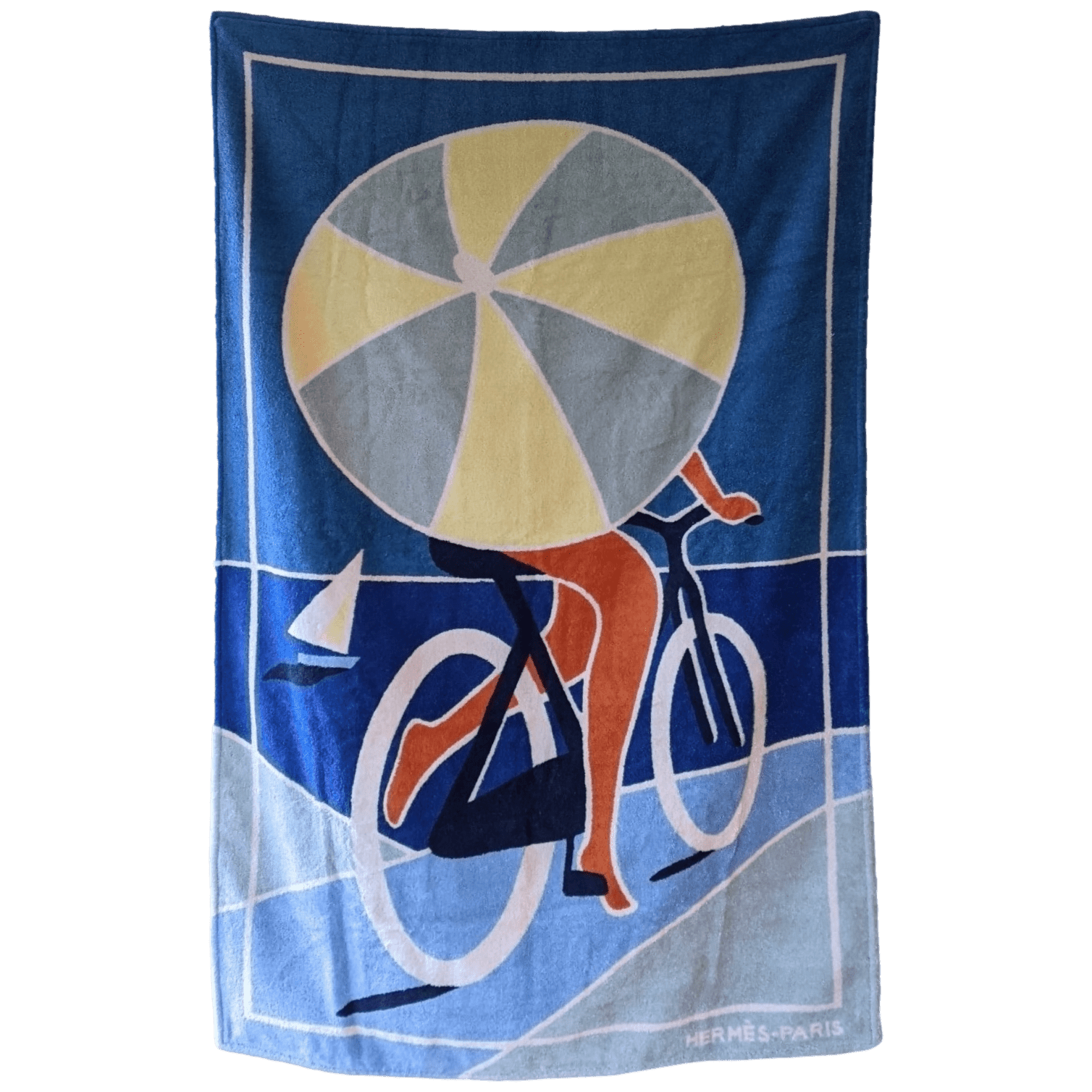 HERMES La Route des Plages Terry Beach Towel 90 x 150 cm