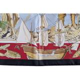 HERMES Black Border Le Canada by Kermit Oliver Twill Scarf 90 x 90 cm