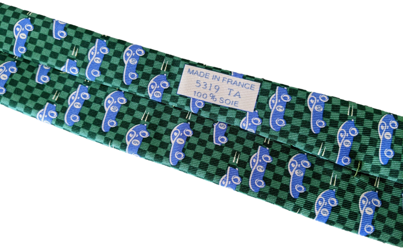 HERMES LE MANS 2006 Limited Green/Blue Twill Silk Tie 5319 TA